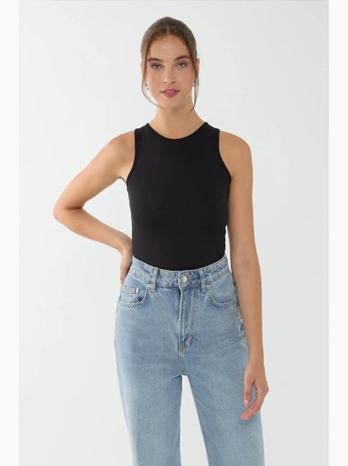 Body básico com gola redonda hiccup - Kiabi Body básico com gola redonda hiccup - Kiabi