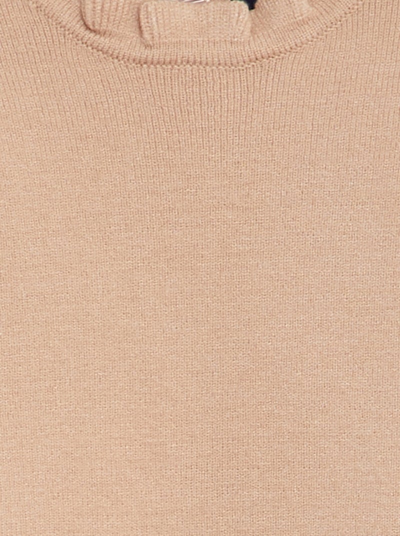 Body camisola com gola com folhos BEGE - Kiabi