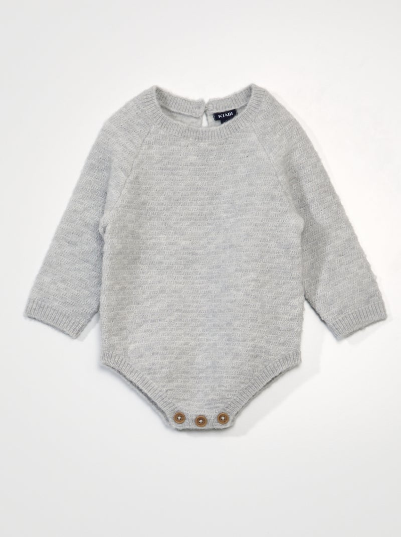 Body camisola de tricô com ponto de fantasia CINZA - Kiabi