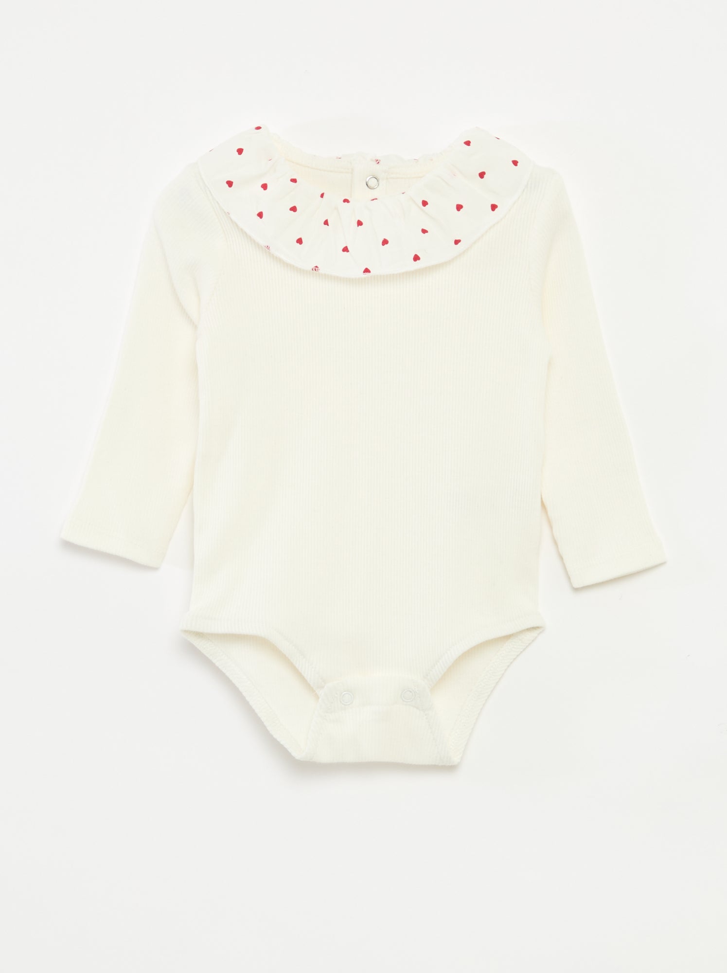 Body canelado com gola babete