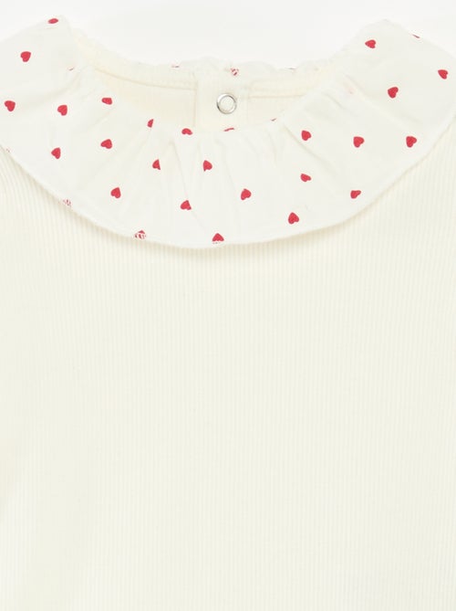 Body canelado com gola babete - Kiabi