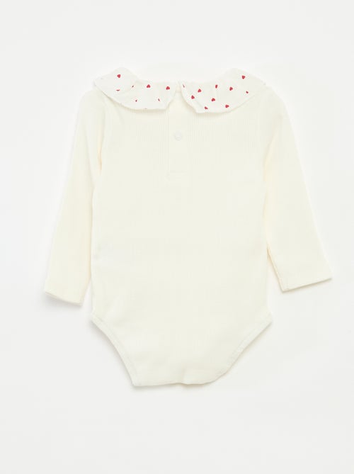 Body canelado com gola babete - Kiabi