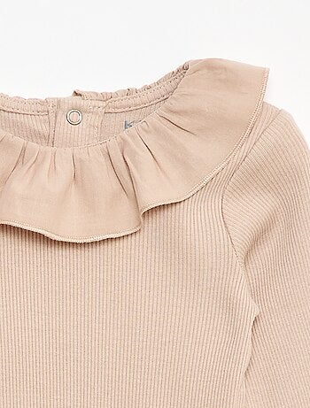 Body canelado com gola