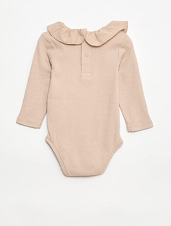 Body canelado com gola