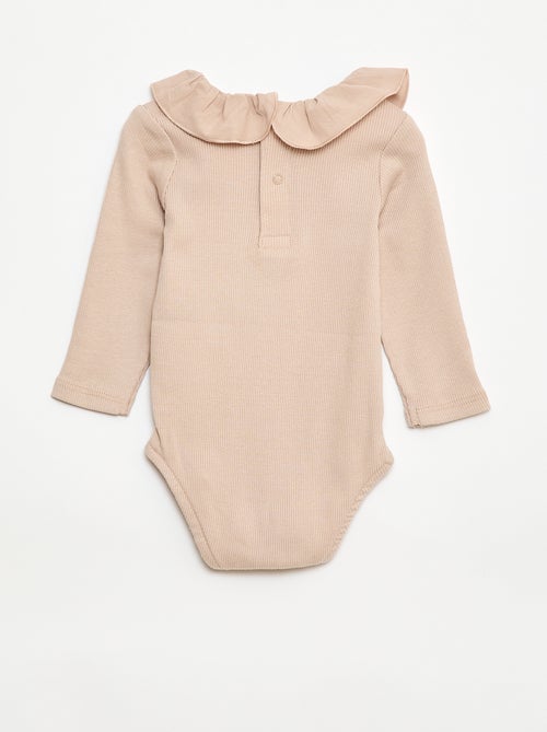 Body canelado com gola - Kiabi
