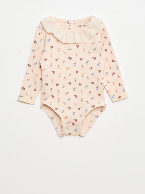 Body canelado com gola - Kiabi