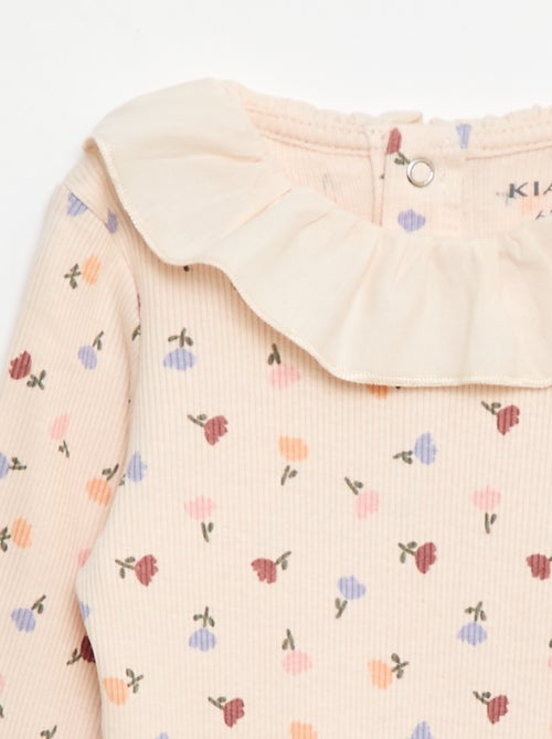 Body canelado com gola - Kiabi