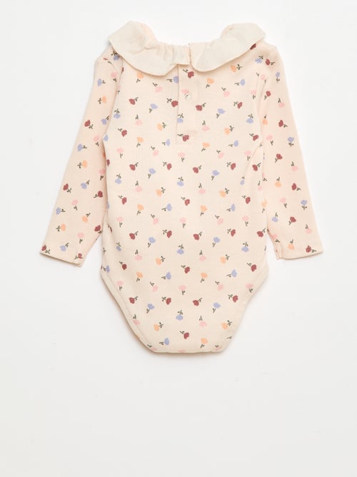 Body canelado com gola - Kiabi