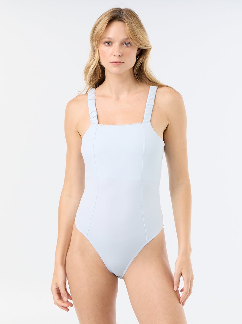 Body com alças elásticas Azul - Kiabi