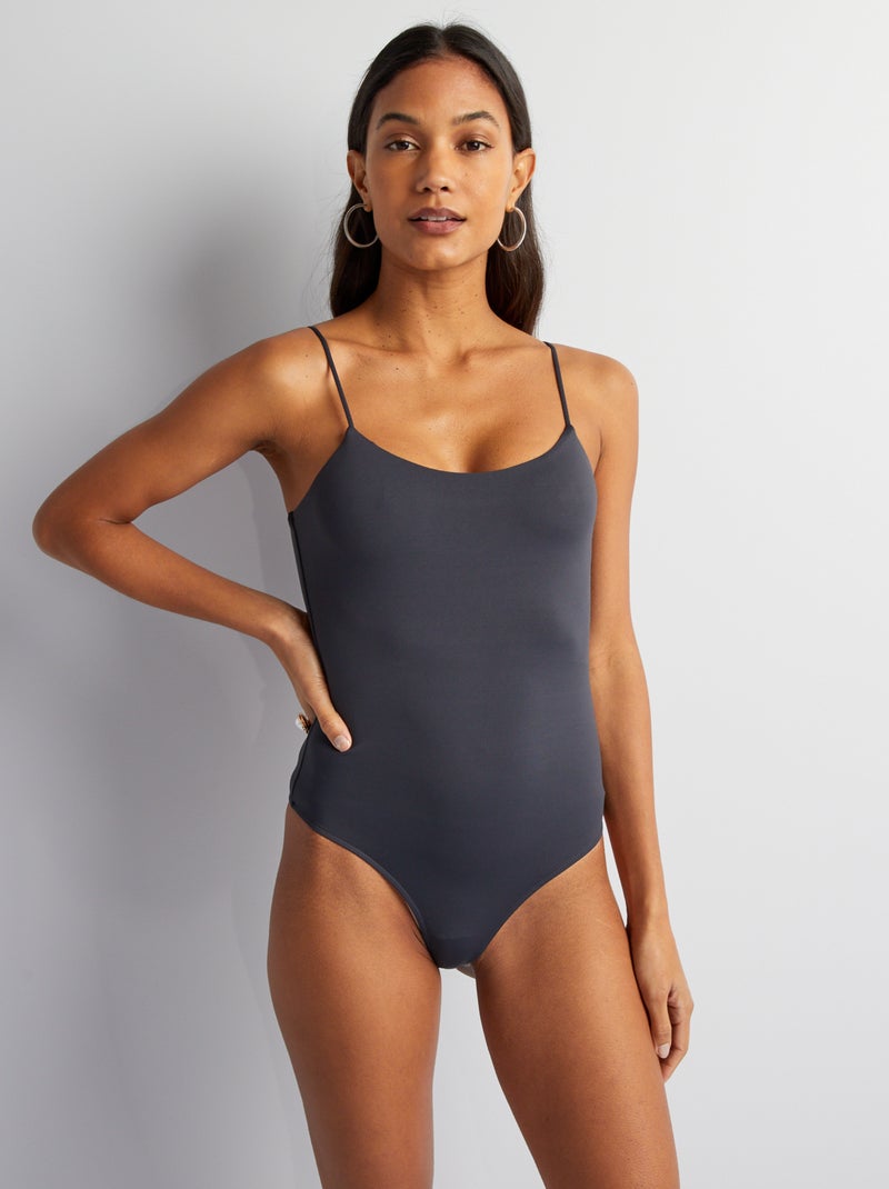 Body com alças finas em neopreno CINZA - Kiabi