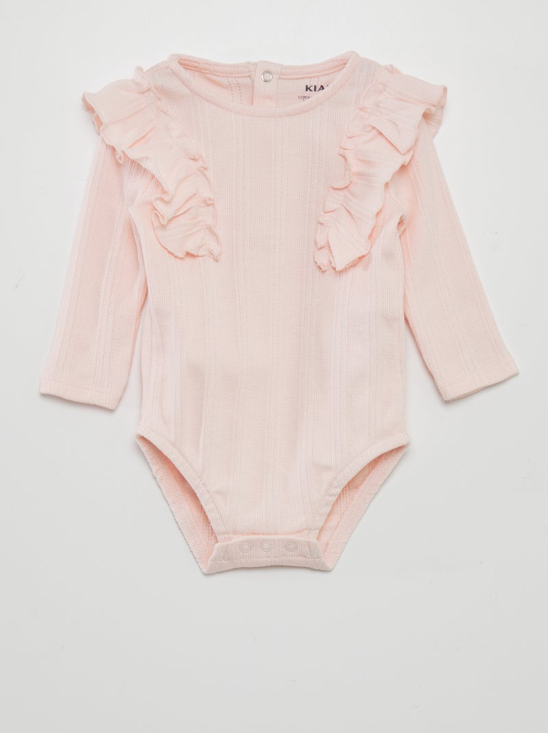 Body com bordado inglês ROSA - Kiabi