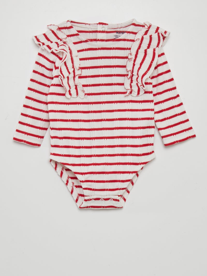 Body com bordado inglês VERMELHO - Kiabi