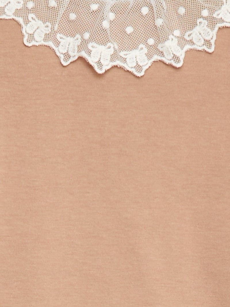 Body com
 cabeção de renda Bege - Kiabi