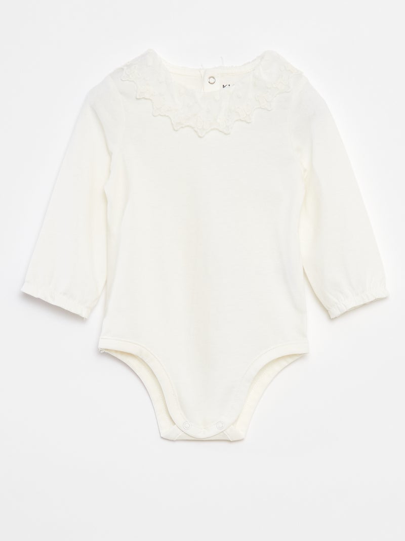 Body com
 cabeção de renda Branco - Kiabi