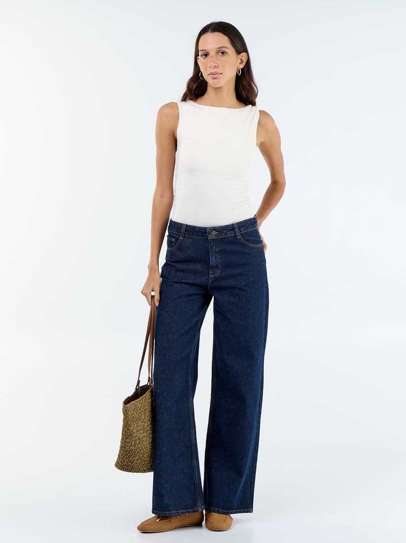 Body com costas decotadas e joia dourada Branco - Kiabi