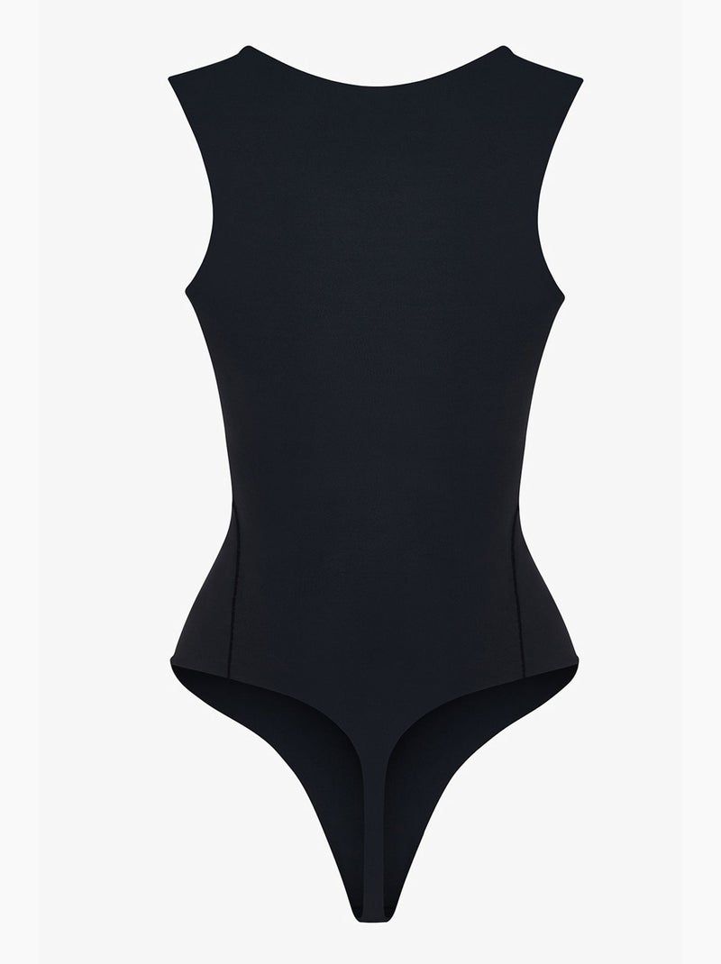 Body com decote em u e textura suave penti Preto - Kiabi
