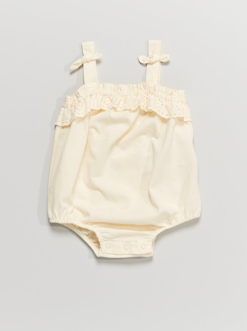Body com detalhe em bordado inglês BRANCO - Kiabi