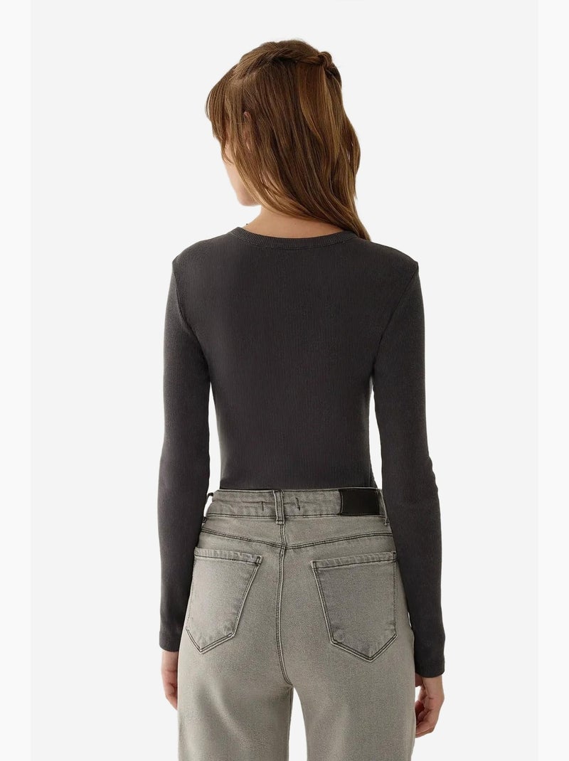 Body com efeito lavado hiccup Cinza - Kiabi