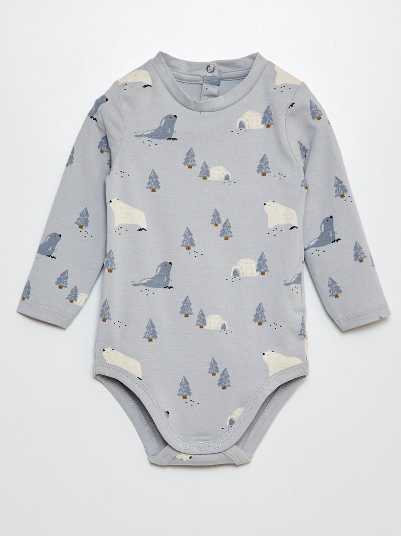 Body com estampado em relevo AZUL - Kiabi