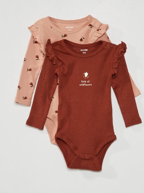 Body com folhos e estampado de fantasia - Lote de 2 - Kiabi
