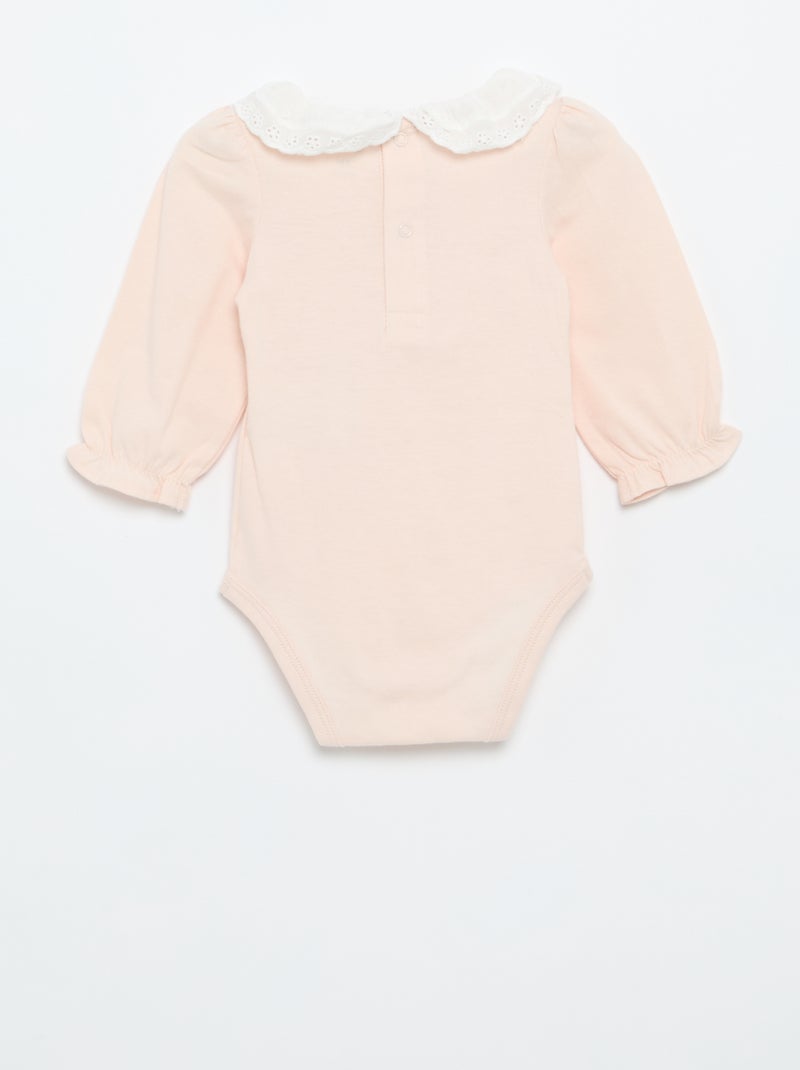 Body com gola babada Rosa - Kiabi