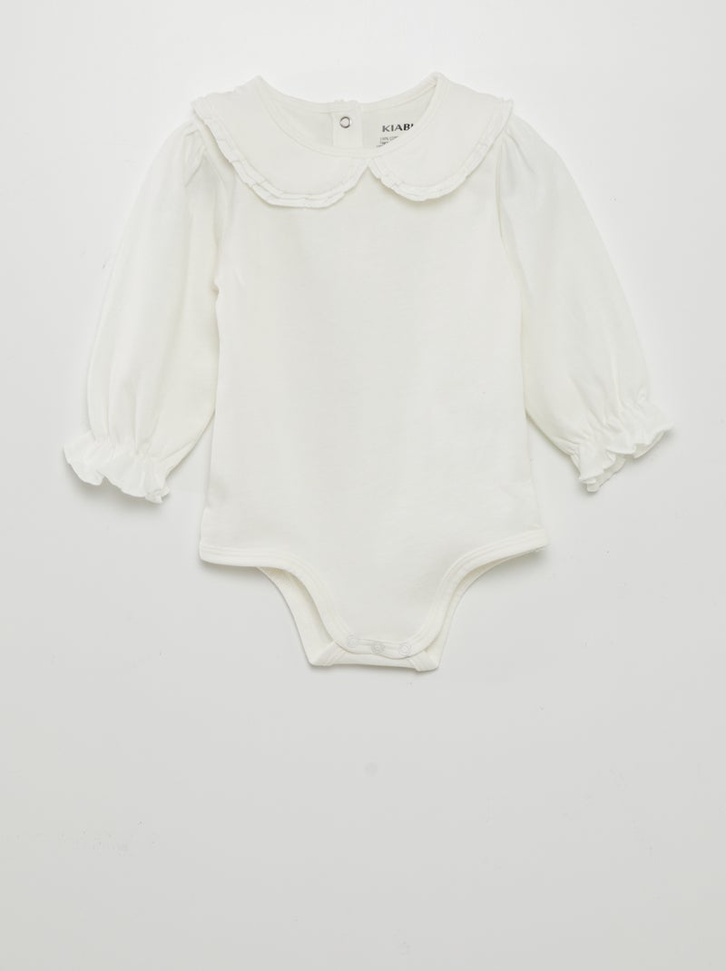 Body com gola Claudine Branco - Kiabi