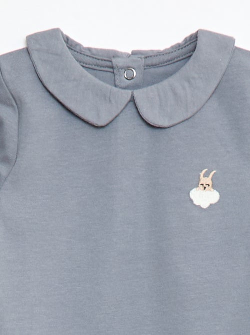 Body com gola claudine - Kiabi