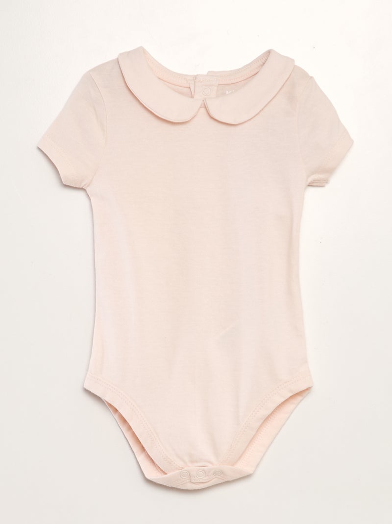 Body com gola Claudine de algodão ROSA - Kiabi