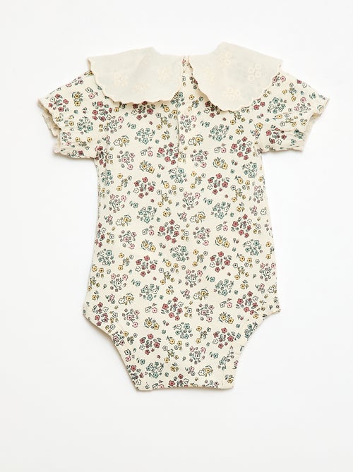 Body com gola Claudine estampado floral - Kiabi