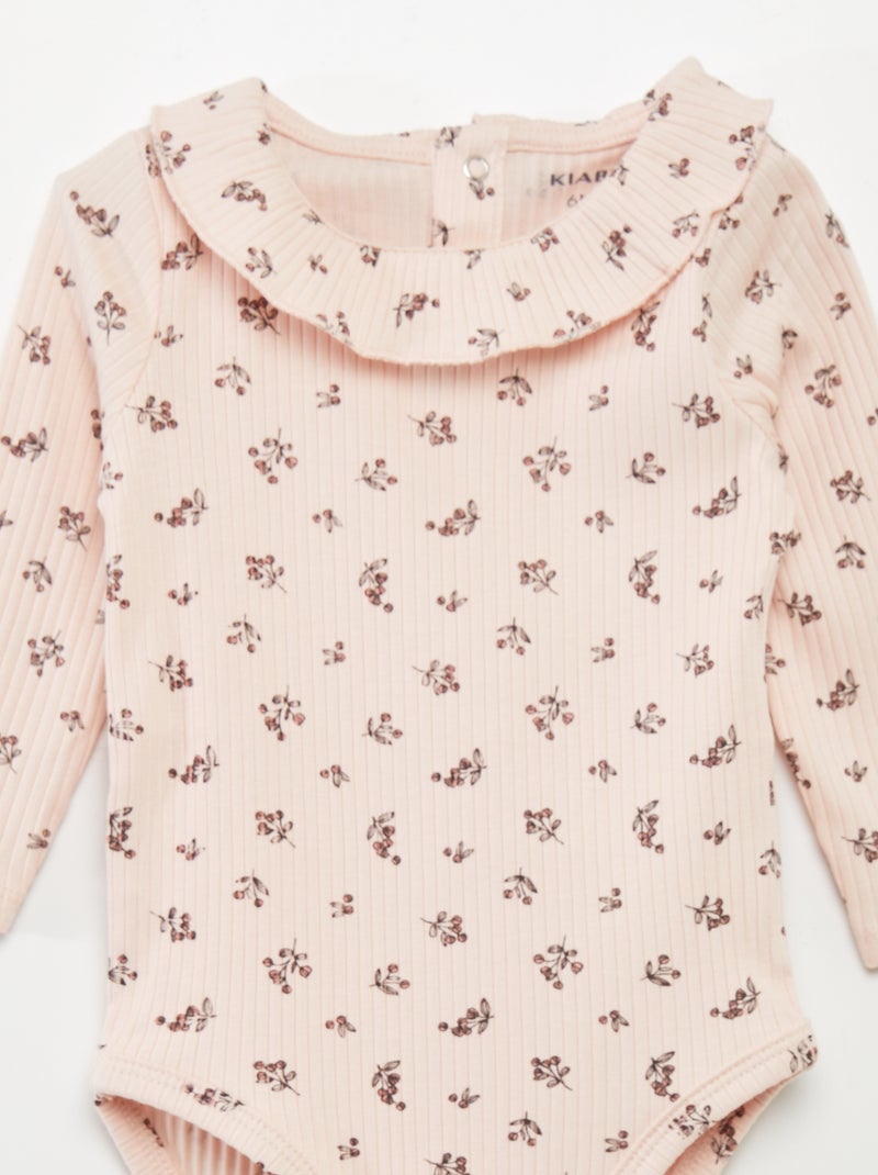 Body com gola com cabeção - ROSA - 6.00€ - Kiabi
