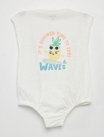 Body com gola de barco estampado