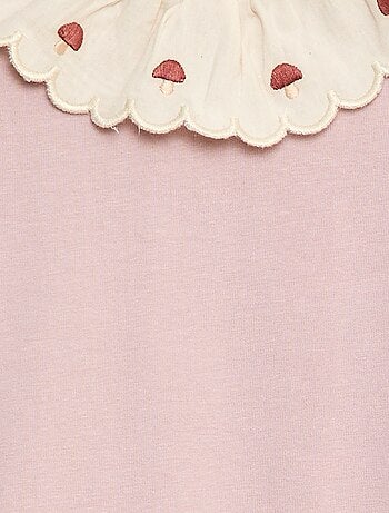 Body com gola fantasia bordada em algodão