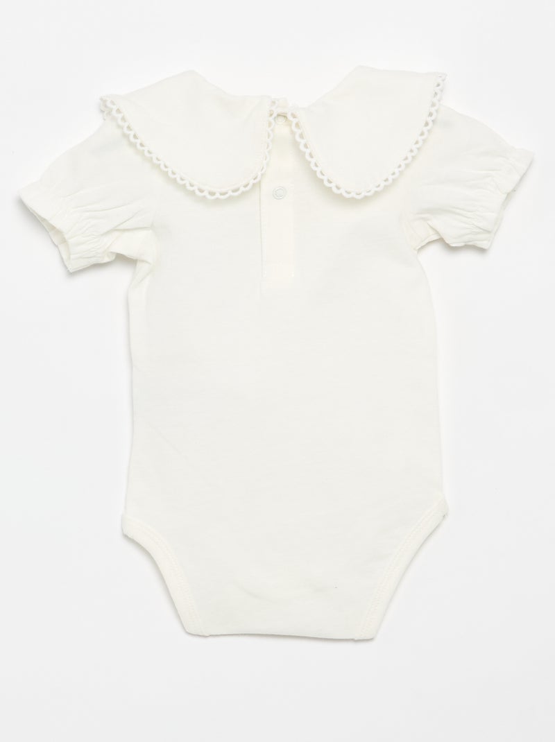 Body com gola fantasia Branco - Kiabi