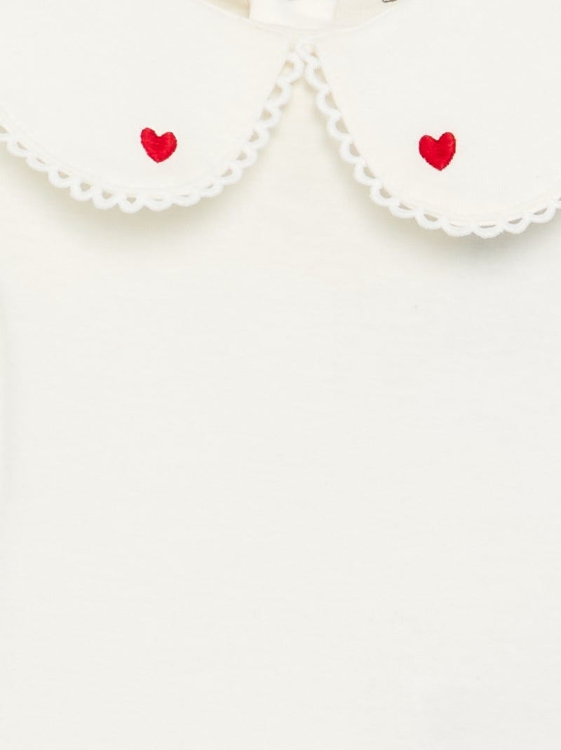 Body com gola fantasia Branco - Kiabi