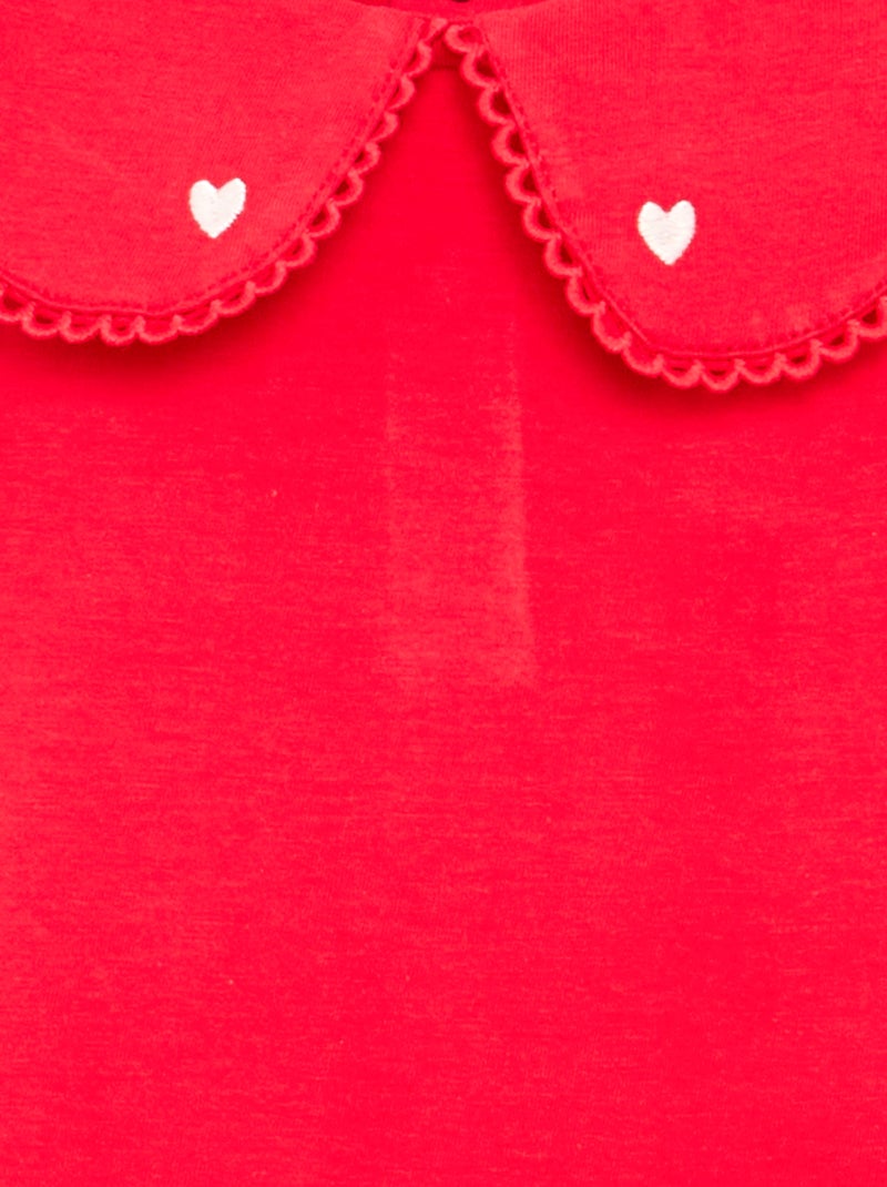 Body com gola fantasia Vermelho - Kiabi