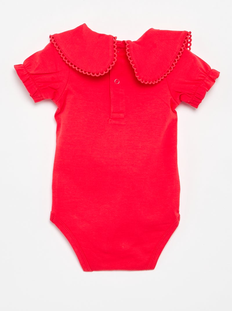 Body com gola fantasia Vermelho - Kiabi