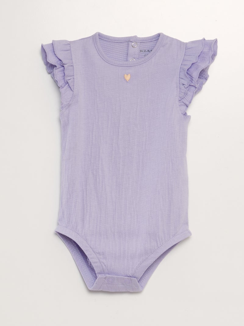 Body com manga com folhos VIOLETA - Kiabi