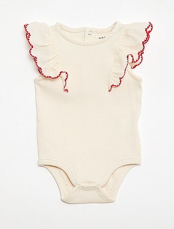 Body com mangas curtas com folhos