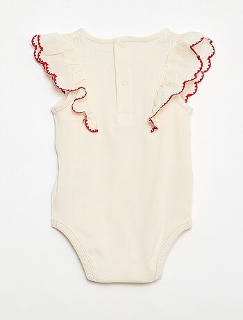 Body com mangas curtas com folhos