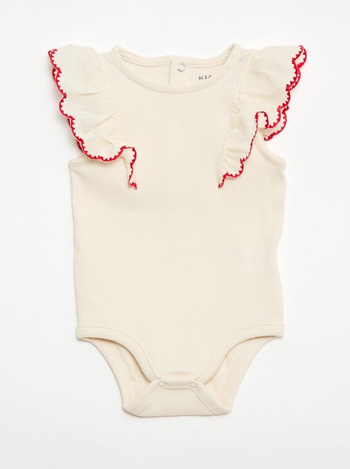 Body com mangas curtas com folhos - Kiabi