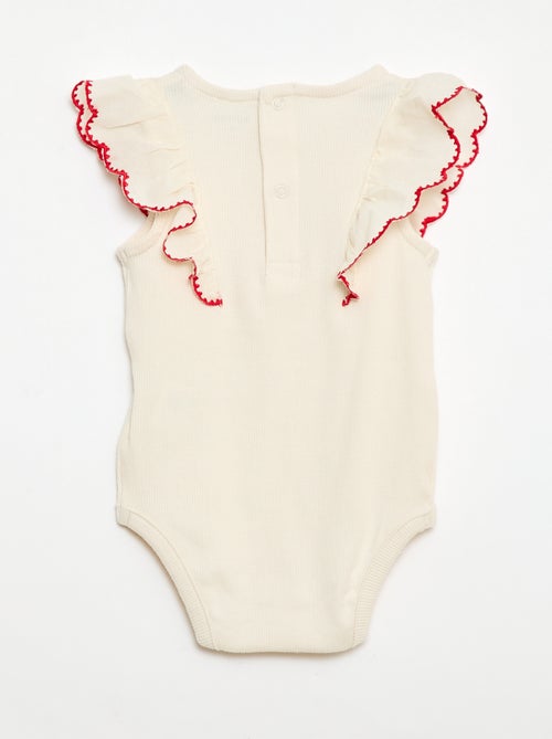 Body com mangas curtas com folhos - Kiabi