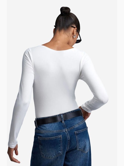 Body de corte slim com decote barco dilvin - Kiabi