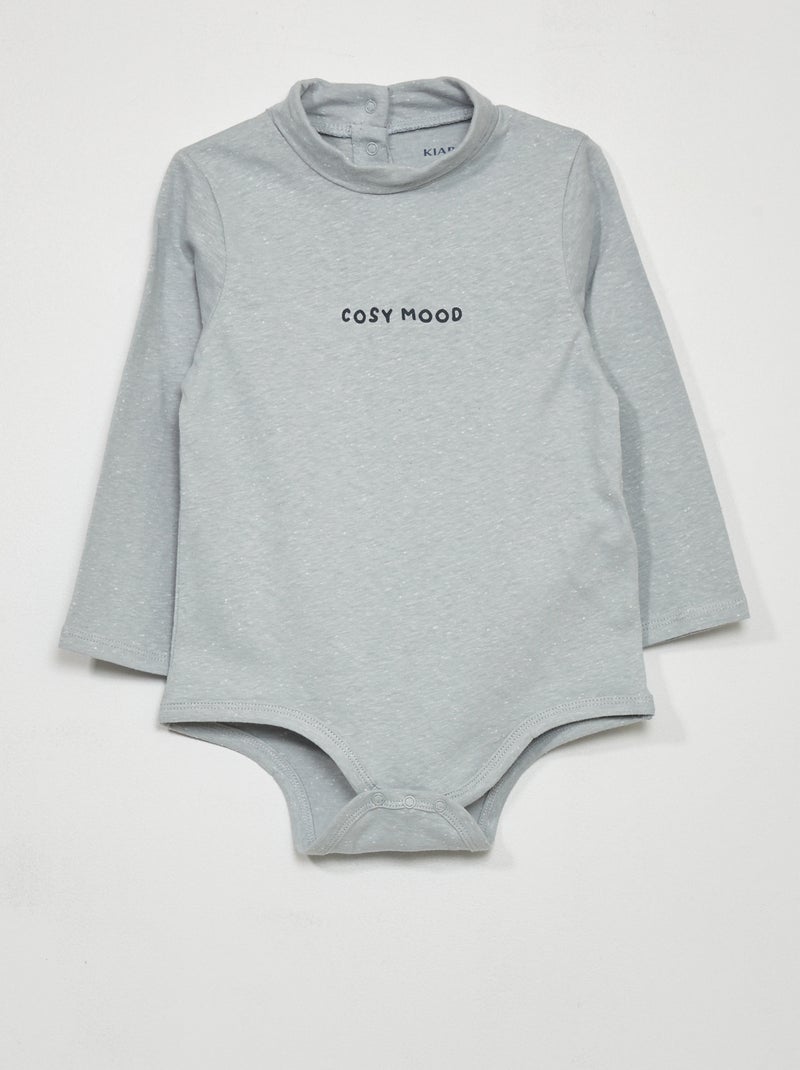 Body de gola alta em jersey CINZA - Kiabi