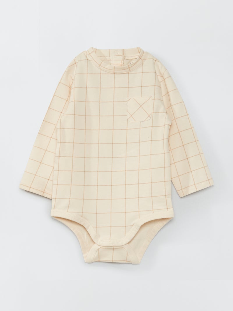 Body de gola alta estampado BRANCO - Kiabi