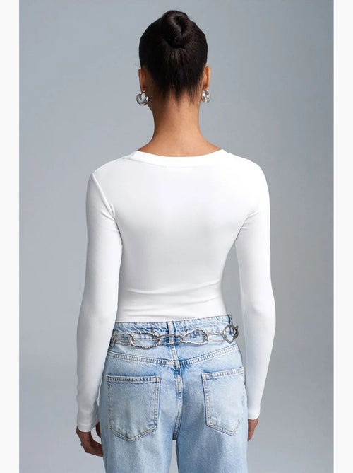 Body de jersey slim fit com decote redondo dilvin - Kiabi
