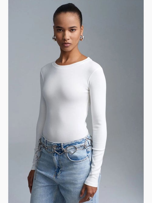 Body de jersey slim fit com decote redondo dilvin - Kiabi