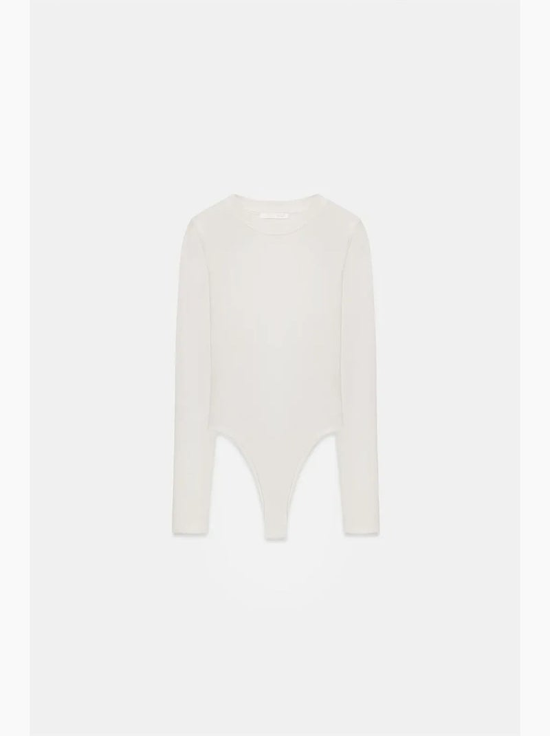 Body de jersey slim fit com decote redondo dilvin Ecru - Kiabi