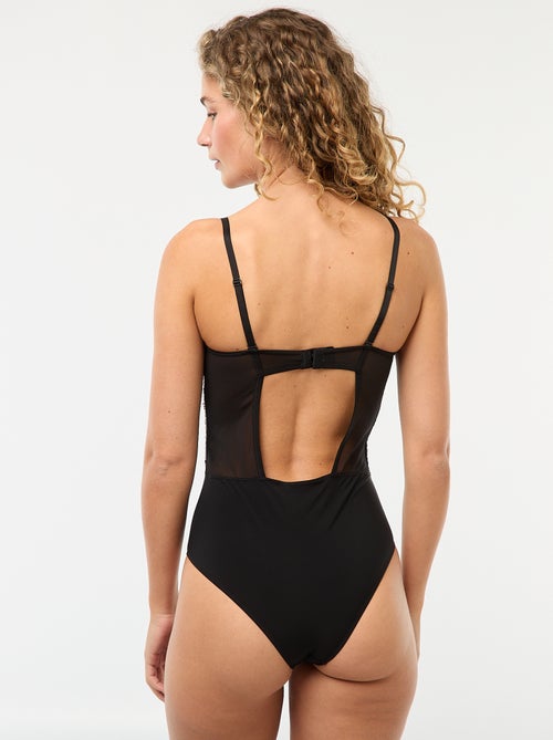 Body de lantejoulas com copas integradas - Kiabi