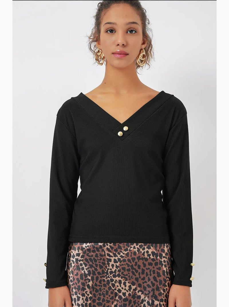 Body de manga comprida bdart Preto - Kiabi