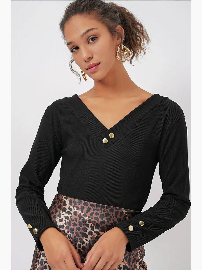 Body de manga comprida bdart Preto - Kiabi